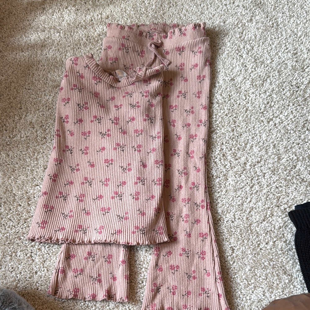 Pink Floral Kids Pajamas
